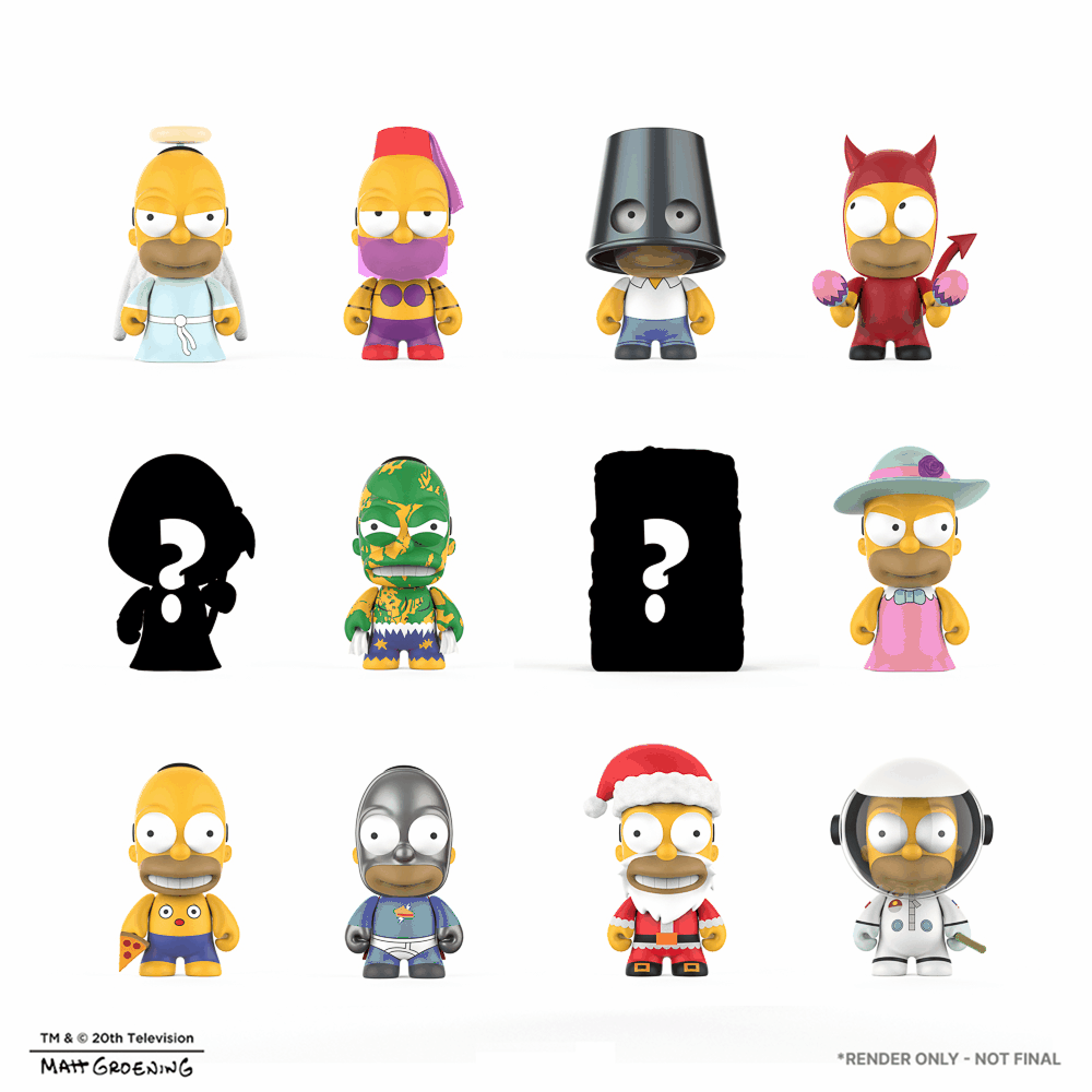 The Simpsons Many Faces of Homer Collectible Blind Box Mini Figures Set - Funko Pop-Style Cartoon Character Toys for Home Decoration, Office Desk Display, and Gifts for Fans