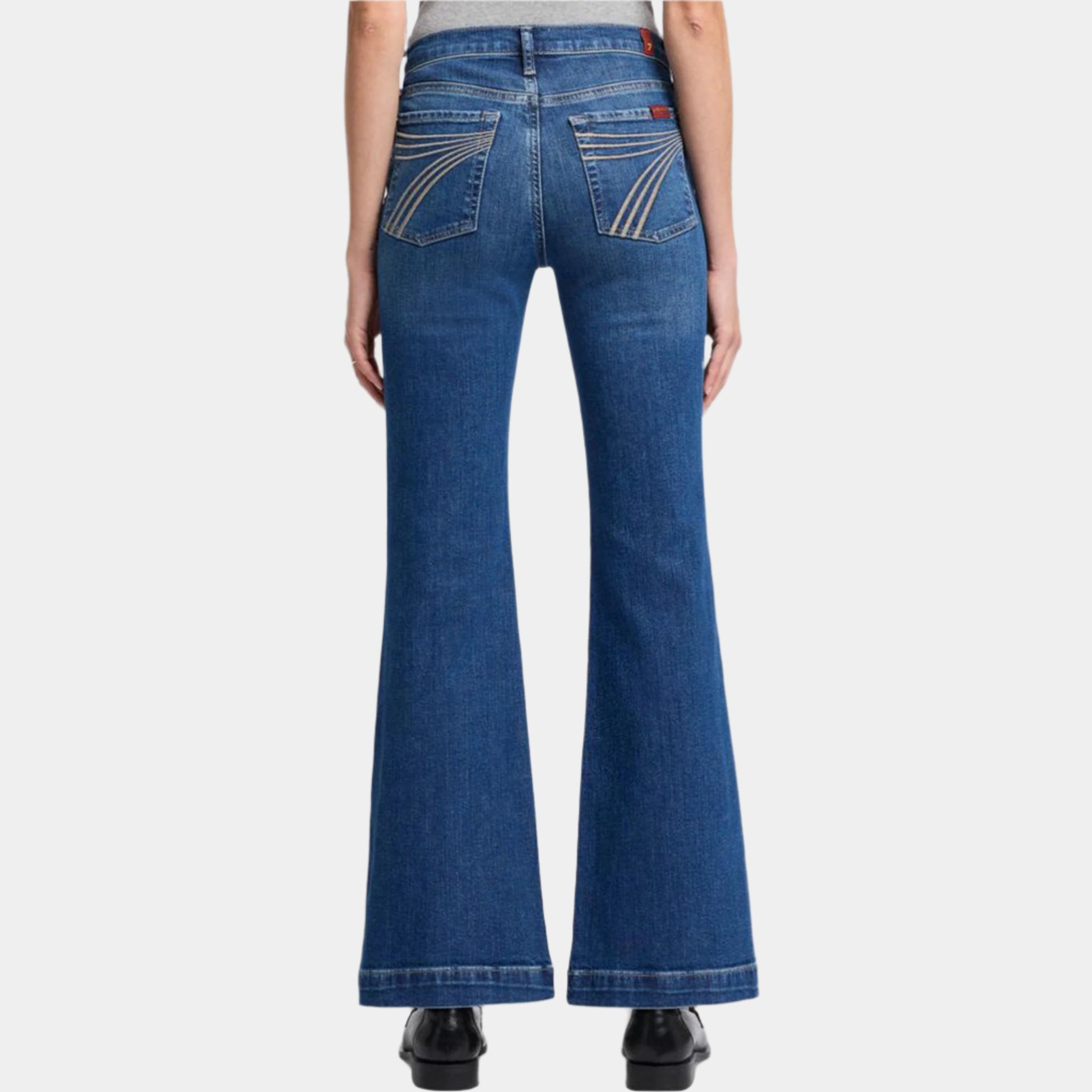 7 For All Mankind Women's NY Dark Tailorless Dojo Jeans - Slim Fit Stretch Denim Pants for Casual Wear & Night Out