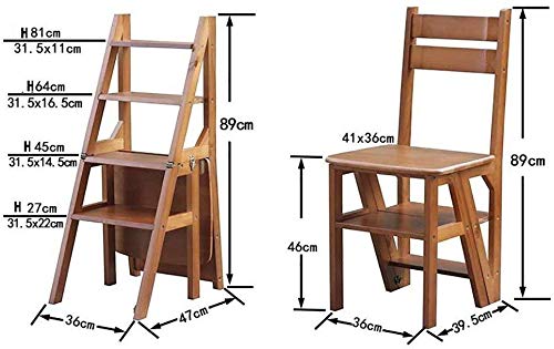 Multifunctional Solid Wood Folding Step Stool for Home - Indoor Climbing Stool, Ladder Step Stool, Bar Stool with Non-Slip Base | Perfect for Kitchen, Bathroom, Kids Room & Home Decor