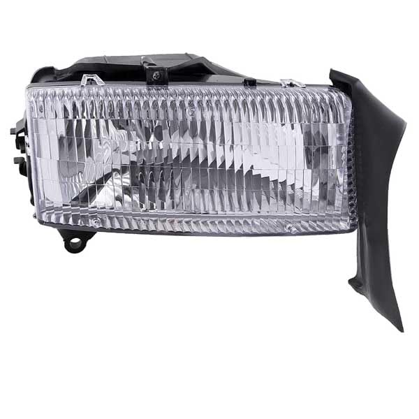 1997-2004 Dodge Dakota Pickup Truck Right Passenger Side Halogen Headlight Headlamp with Bulb - Replacement for Night Driving & Off-Road Use