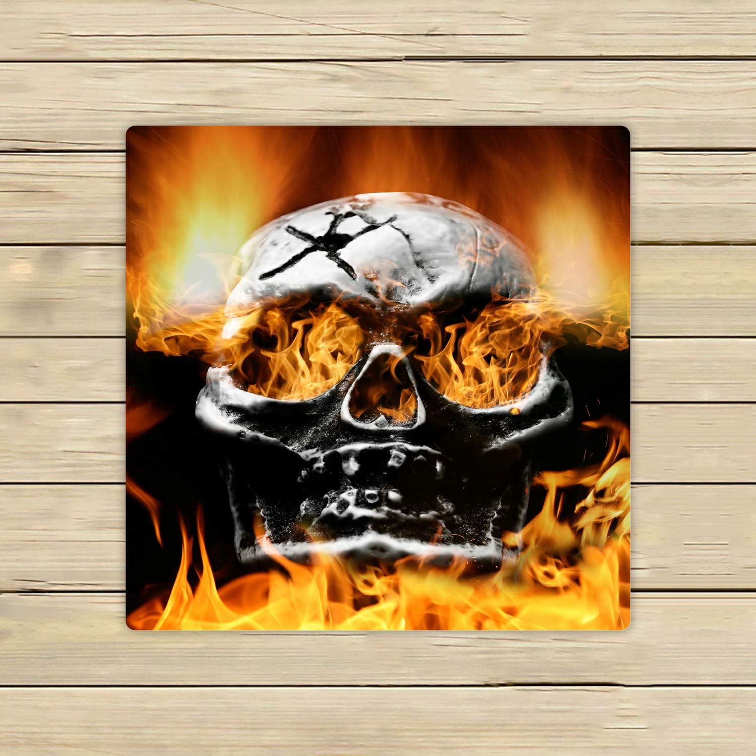 ECZJNT Scary Flaming Skull Horror Beach Towel - 13x13 Inch Super Soft Bath & Shower Towel for Home, Pool, Outdoor Travel - Perfect for Halloween, Horror Parties & Themed Decor