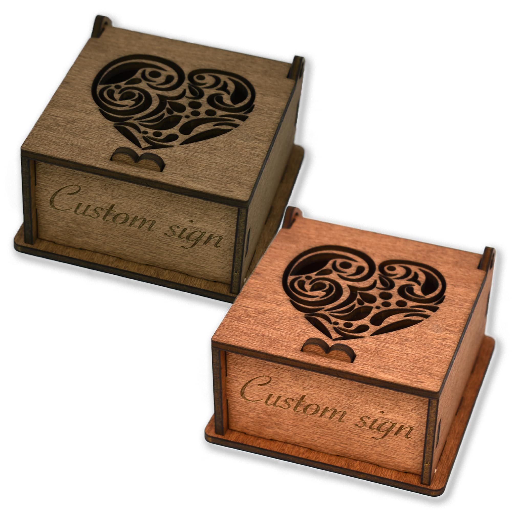 Custom Wooden Keepsake Box - Engraved Wedding & Anniversary Gift for Christmas Eve