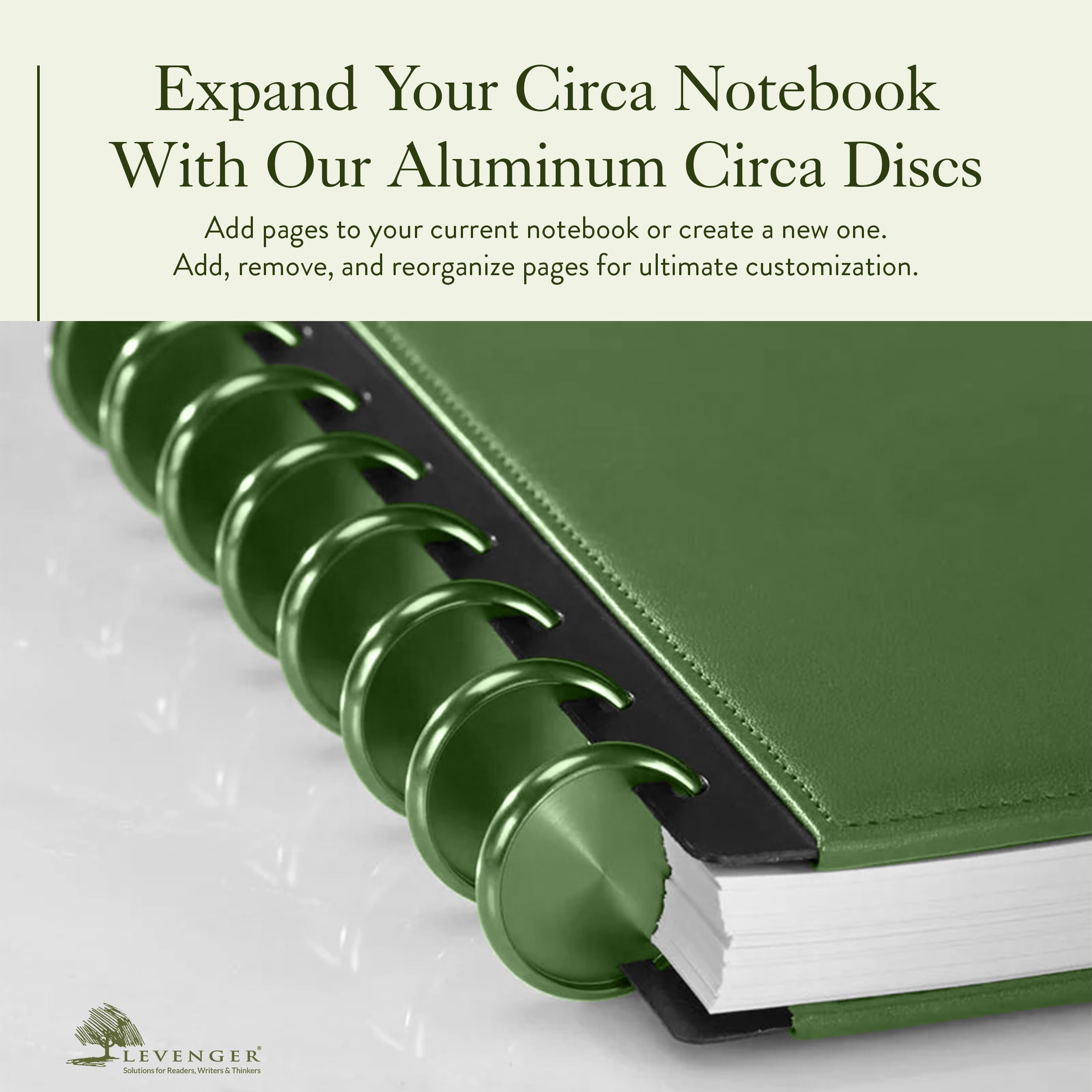 Levenger Aluminum Metal Circa Discs Binder Rings for Discbound Notebooks System - 11 Pack, 1.5 Inch Light Green - Perfect for Organizing Notes, Planners & DIY Projects