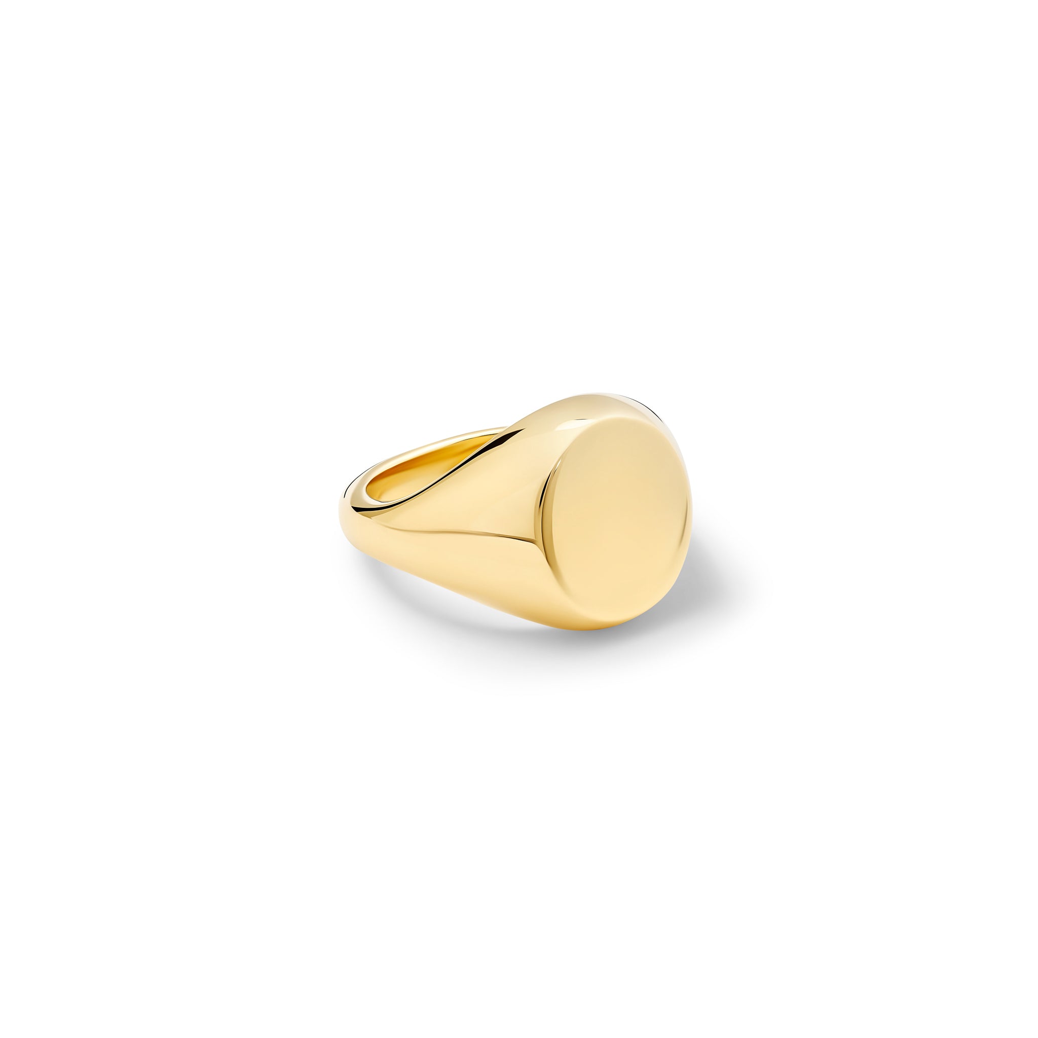 Elegant Oval Medium Signet Ring in 14K Yellow Gold - Perfect for Weddings, Engagements & Everyday Luxury