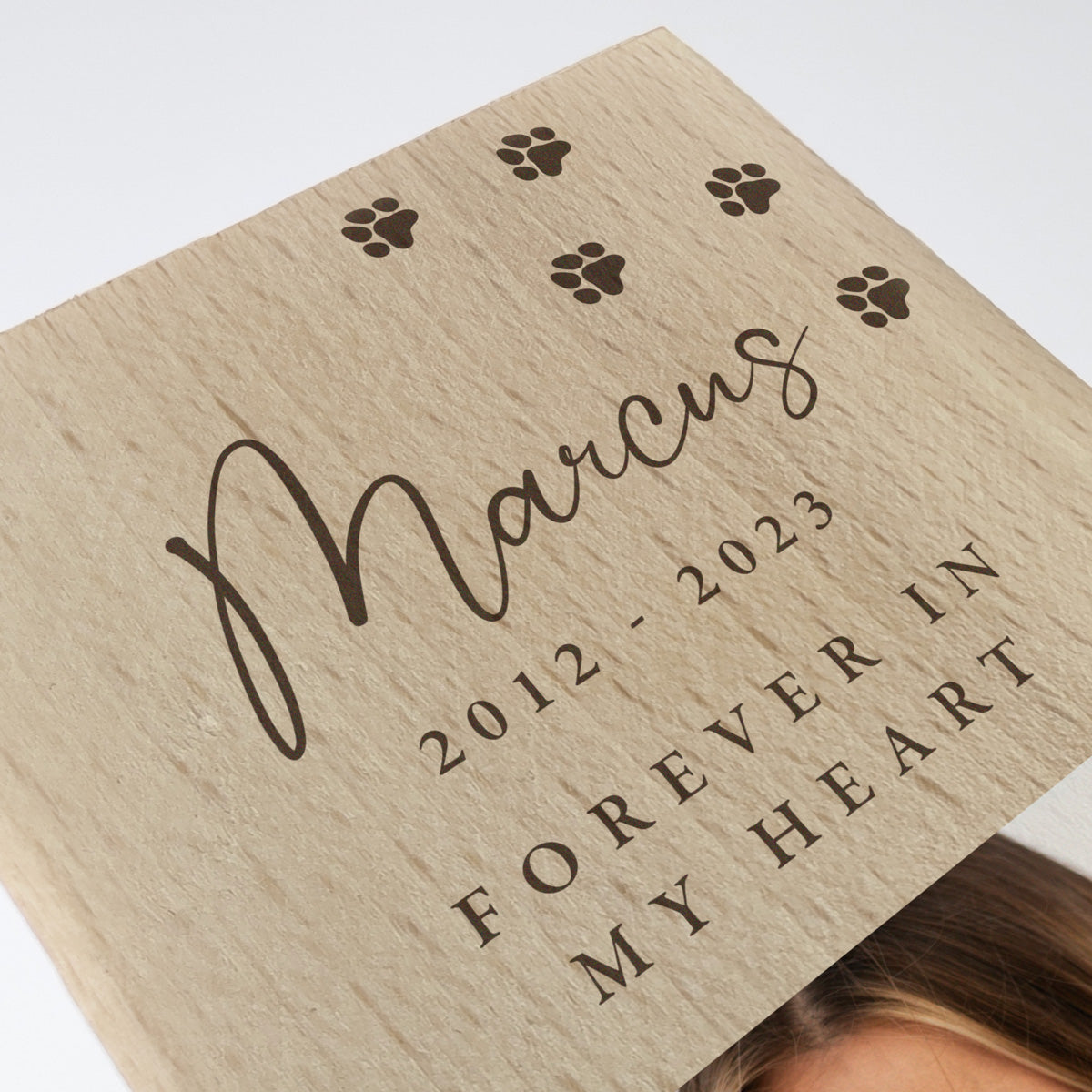 Personalized Solid Wood Pet Memorial Tea Light Holder - Engraved Photo Keepsake for Dogs & Cats - 2 Sizes (Small & Large) - Perfect for Pet Loss Remembrance, Memorial Gifts & Candlelight Tributes