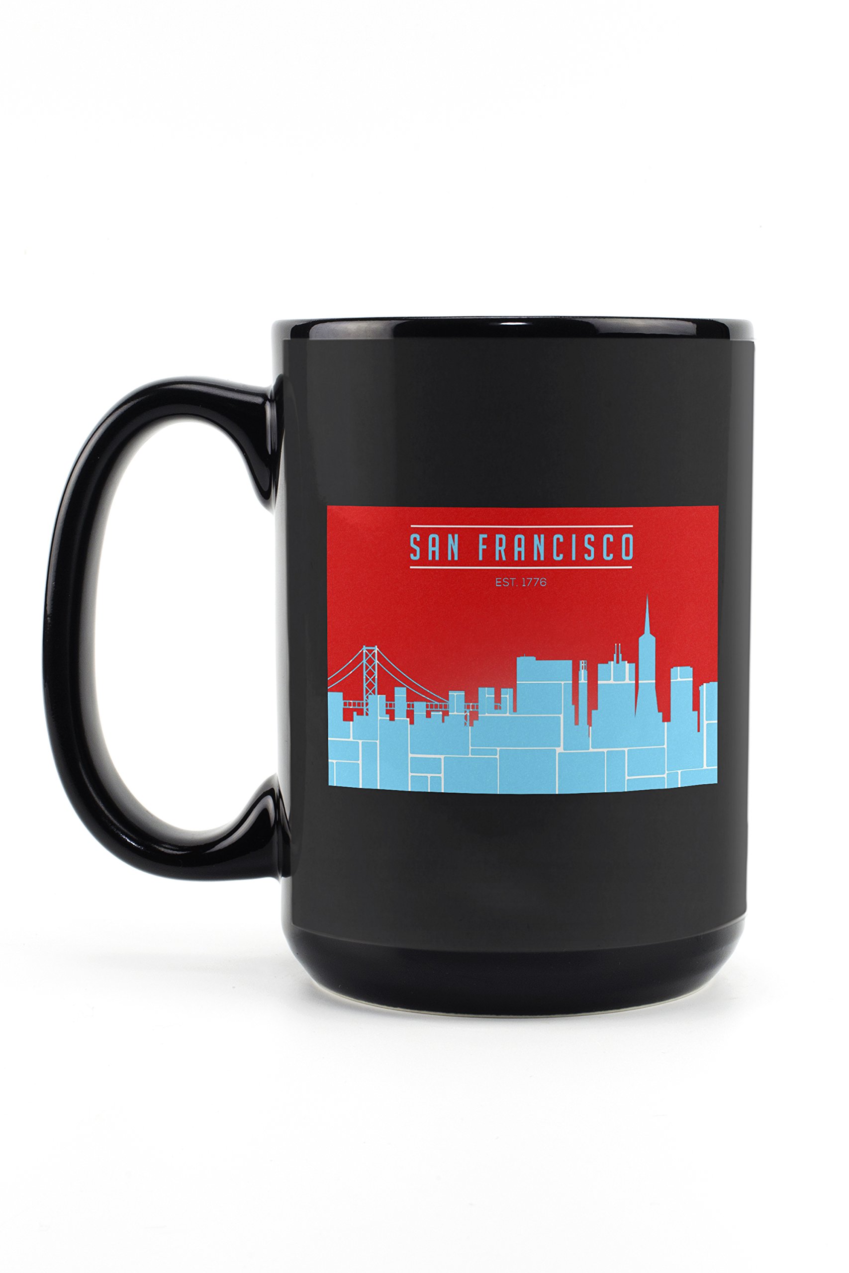 Lantern Press San Francisco Skyline Mug - 15oz Black Ceramic Coffee & Tea Cup | Dishwasher & Microwave Safe | Perfect for Home, Office & Gifts