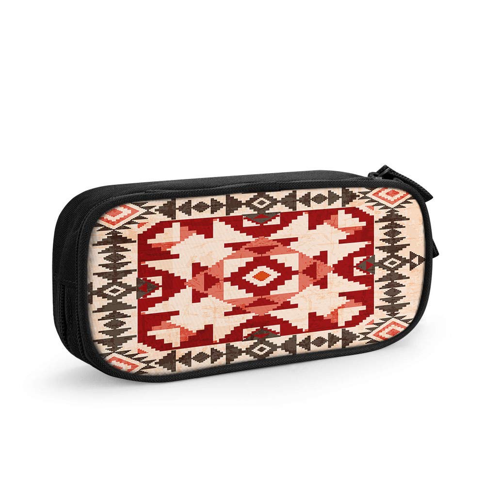 EKOBLA Geometric Pattern Pencil Case - Zippered Polyester Pencil Pouch for School, Office & College Supplies | Perfect for Organizing Pens, Markers & Art Tools in Backpacks or Desk Drawers