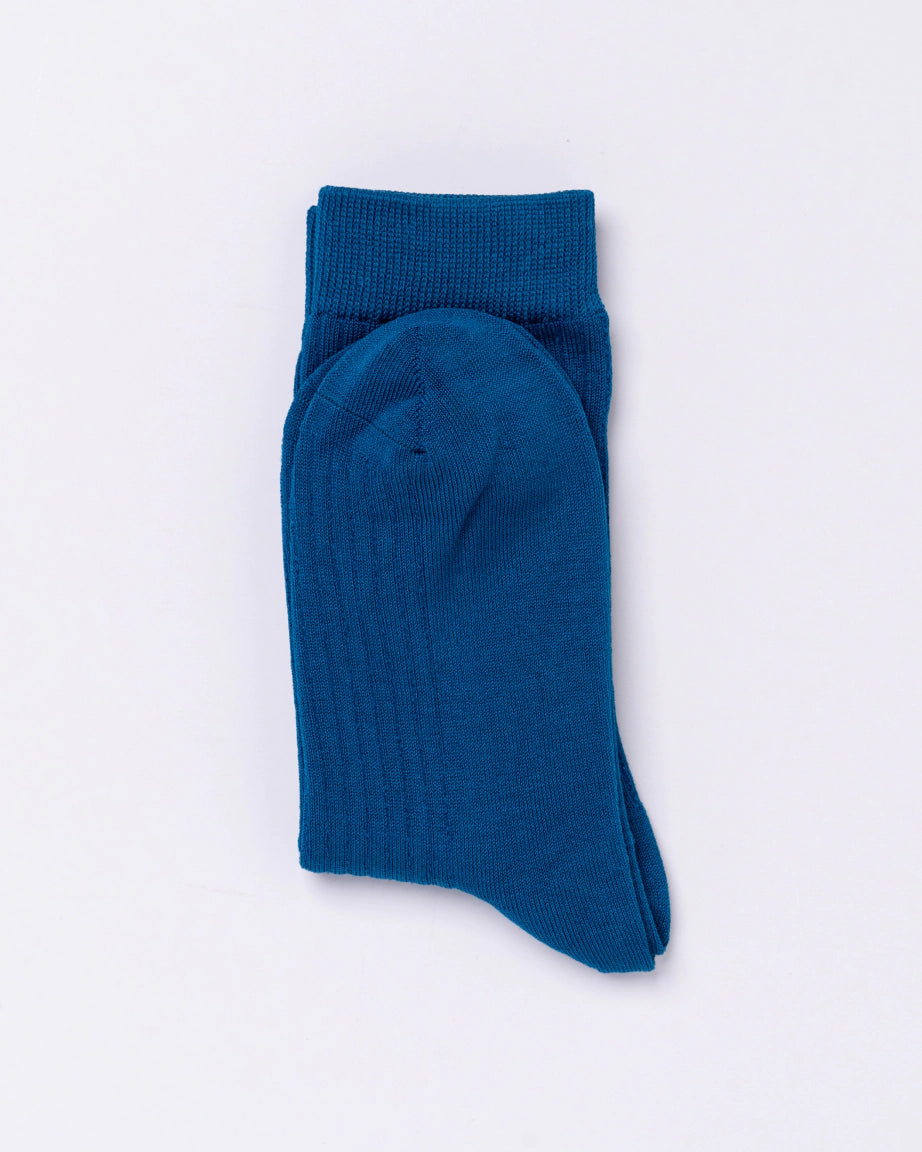 Premium Seamless Mercerized Cotton Socks for Men & Women - Soft Breathable Comfort Socks in Prussian Blue | Ideal for Running, Yoga, Work & Everyday Wear
