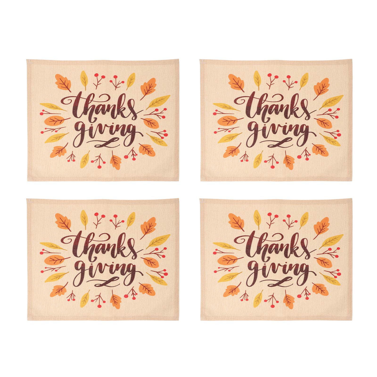 DOITOOL Thanksgiving Placemats Set of 4 - Holiday Themed Table Mats for Dining Decor, Kitchen & Home - Perfect for Thanksgiving Dinner, Fall Decorations & Family Gatherings