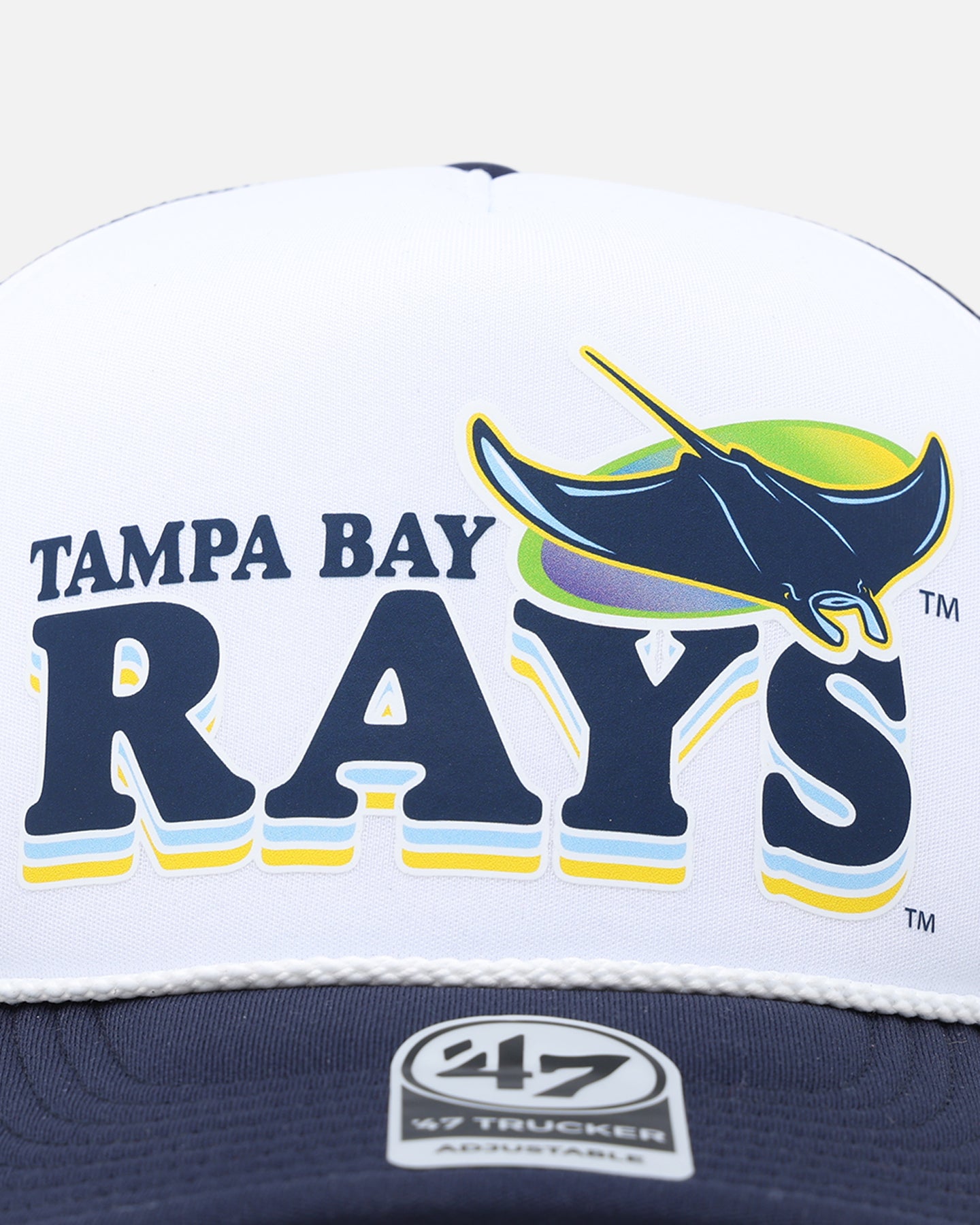 47 Brand Tampa Bay Rays '47 Region Foam Trucker Snapback Hat - Navy Blue Adjustable Baseball Cap for Men & Women - Perfect for Sports Fans, Casual Wear & Outdoor Activities