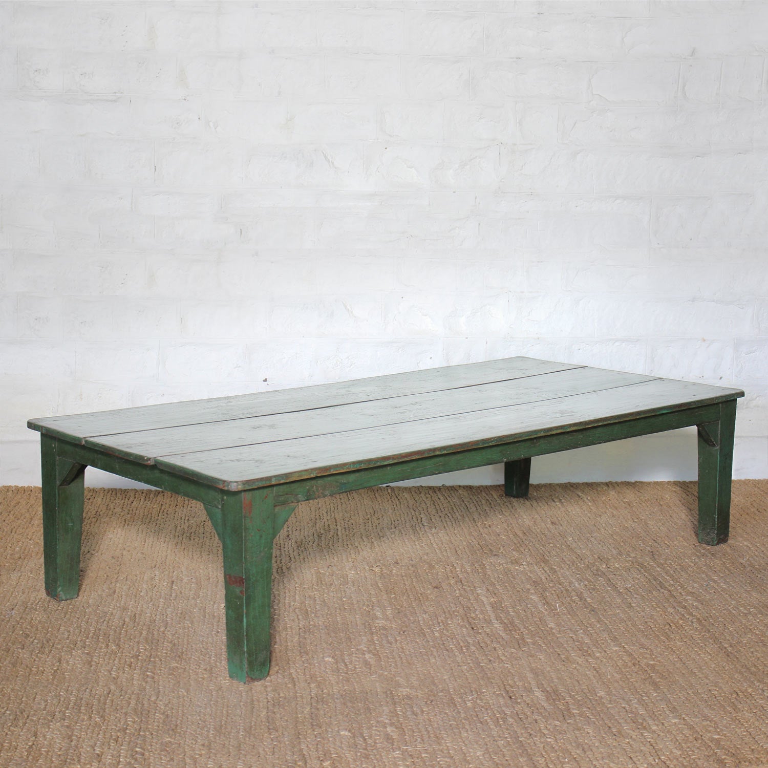 Handcrafted Solid Teak Wood Coffee Table - Rustic Modern Living Room Furniture for Home Decor & Entertaining