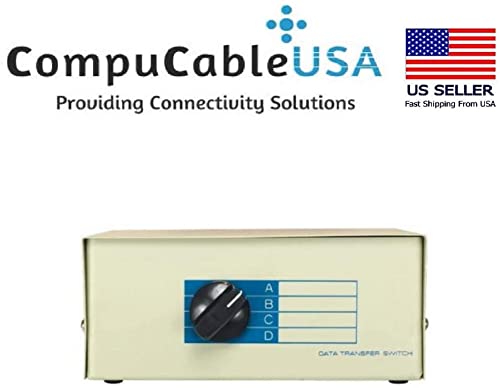 4-Port DB15 Female D-Sub Switch Box for Multiple Monitor Setup - Ideal for Gaming, CAD, and Industrial Control Systems