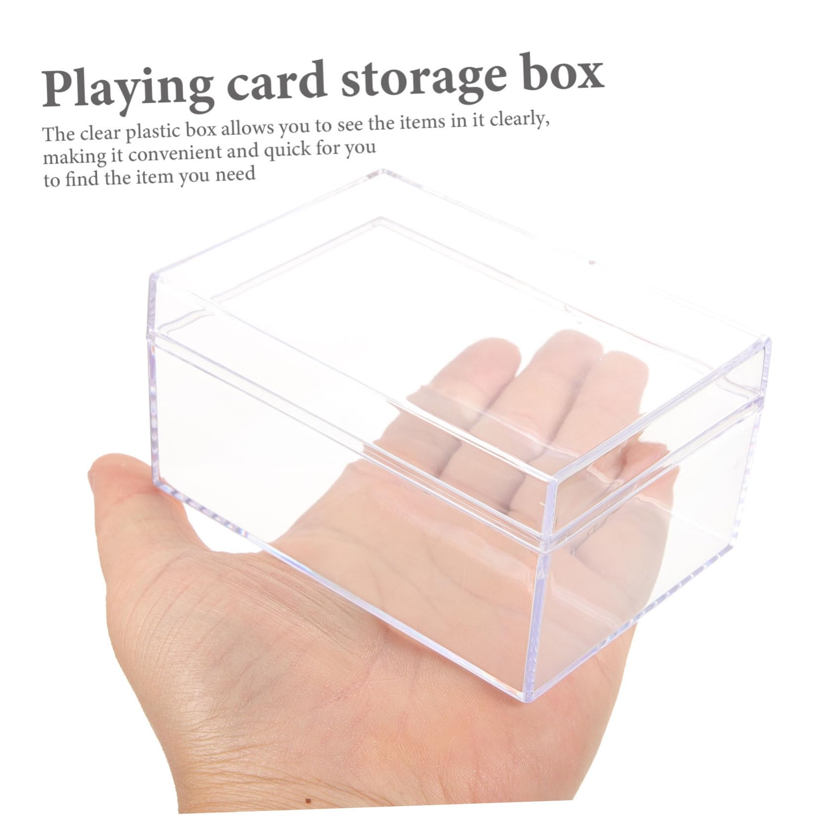 Mobestech Plastic Playing Card Storage Box - Rectangular Clear Card Case for Collectible Cards, Candy, Small Beads - Perfect for Game Nights, Travel & Organizing Collectibles