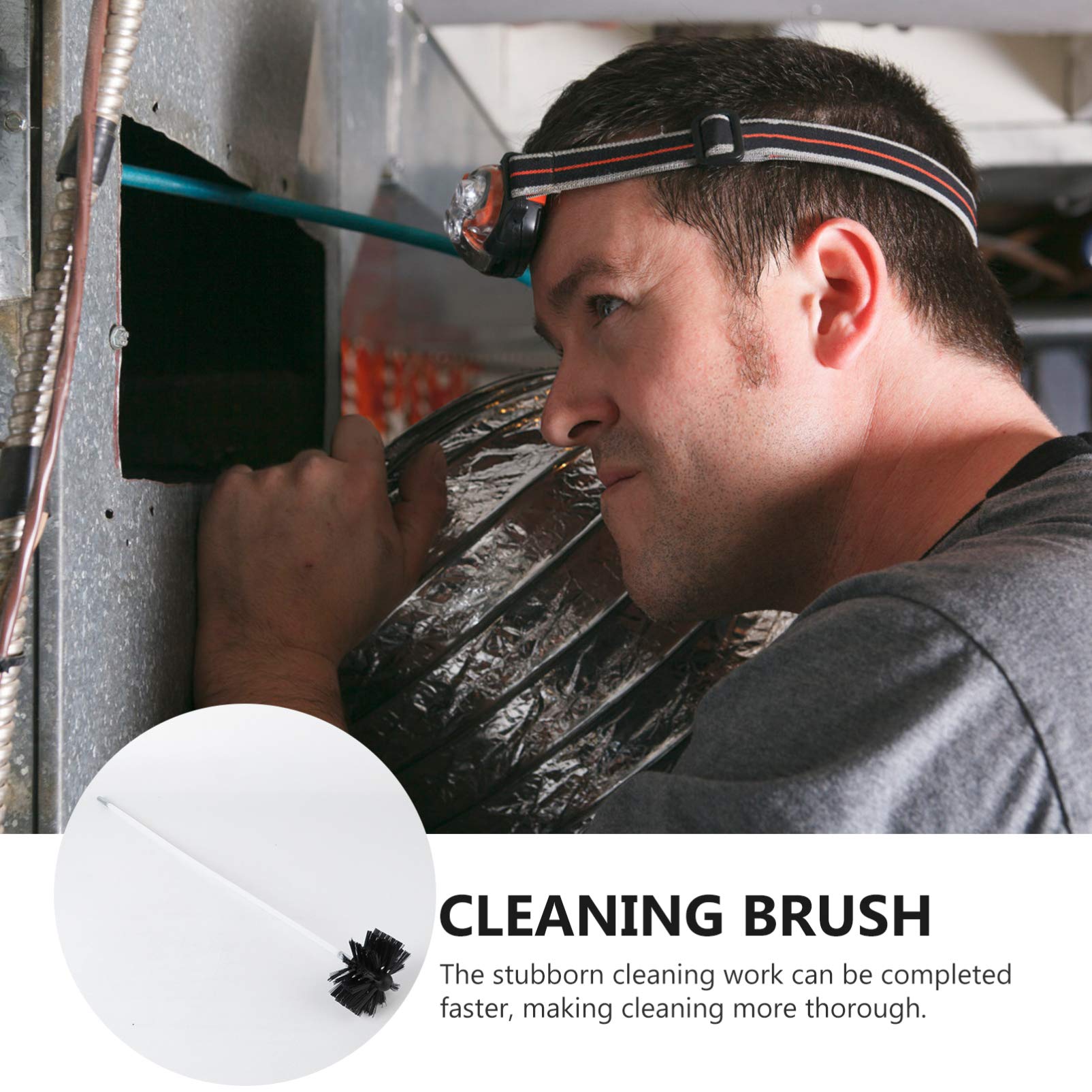 Cabilock Dryer Vent Cleaning Kit - 6-Piece Duct Brush Set with Lint Remover & Chimney Brush - Ideal for Dryer Duct, Vent, and Chimney Cleaning - Perfect for Home Laundry Room & HVAC Maintenance