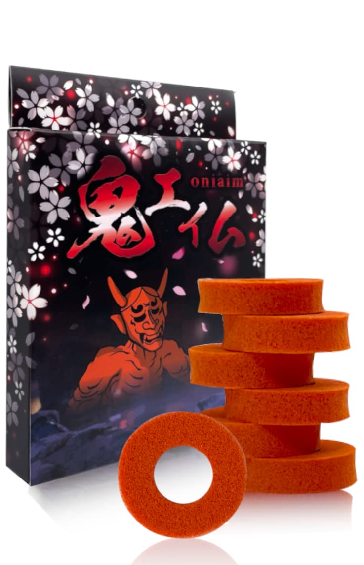 OniAim Precision Rings Orange Demon - AIM Assist Motion Control Gaming Accessories for PS5, PS4, Xbox Series X/S, PC Gamepads, Nintendo Switch Pro & Scuf Controllers - Made in Japan (6 Soft Rings) - Improve FPS Shooting Accuracy for Call of Duty, Fortnite & Apex Legends