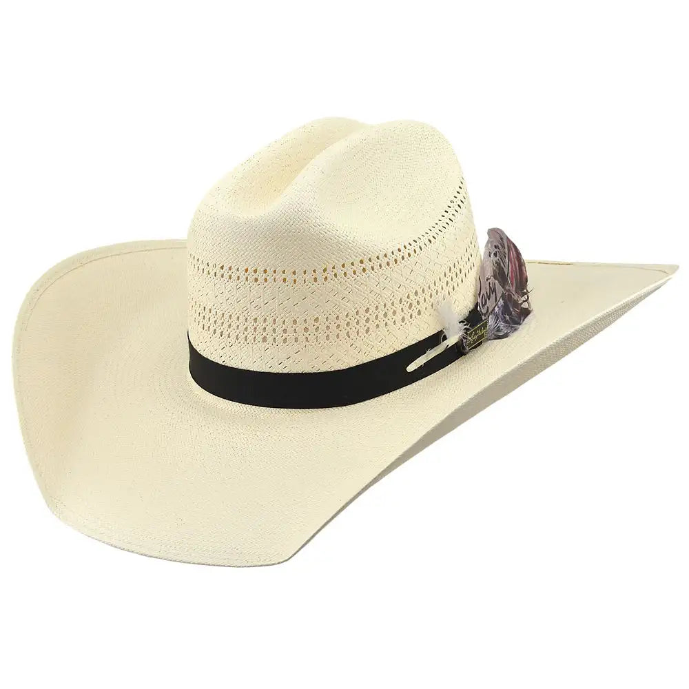 Larry Mahan's Panhandle 10X Straw Cowboy Hat for Men - Western Rancher Style Sun Protection - Perfect for Rodeo, Ranch Work & Outdoor Adventures