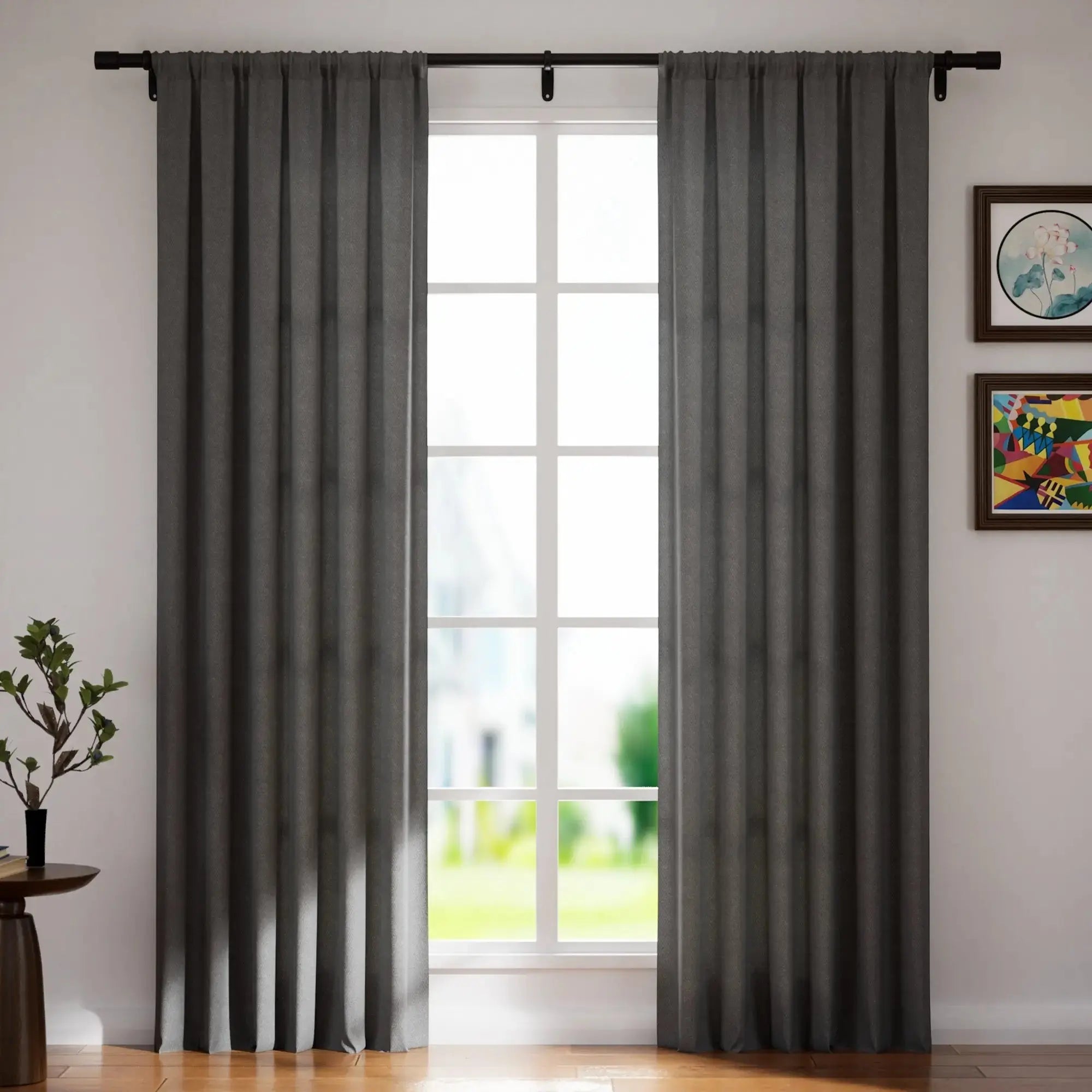 Vinny Twill Drapery Soft Top - Premium Blackout Curtains for Living Room & Bedroom - Noise Reducing & Thermal Insulated Window Treatments