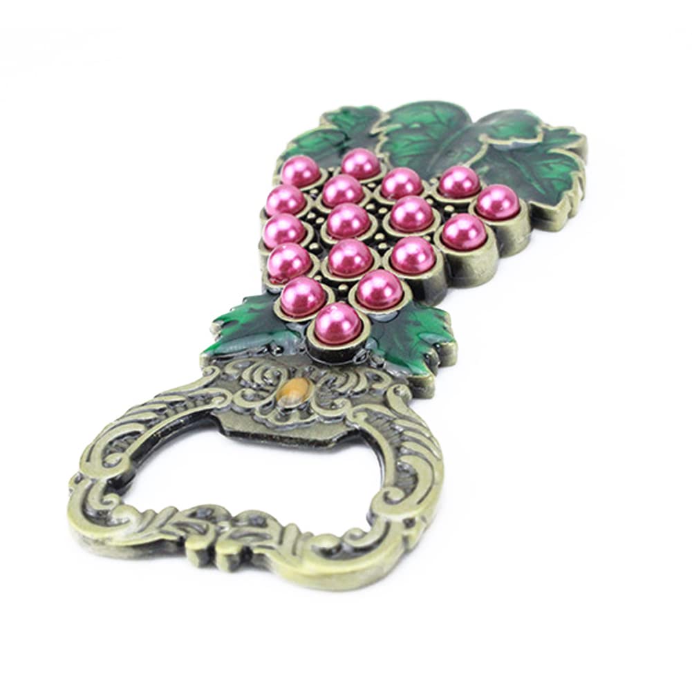 Vintage Grape Bunch Shaped Magnetic Bottle Opener - Retro Style Beer & Soda Cap Remover with Strong Fridge Magnet - Perfect Gift for Men Women (Wedding, Christmas, Birthday) - Great for Home Bars, Kitchens, Parties & Outdoor BBQs