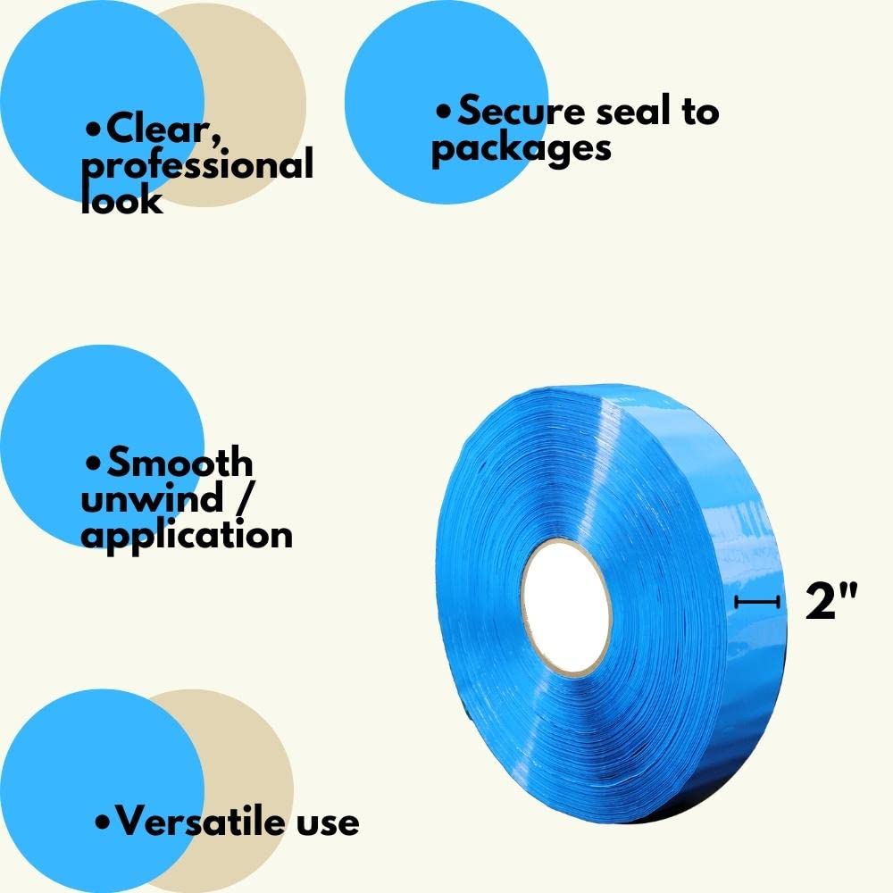 PSBM Blue Packing Tape 2 Inch x 1000 Yards (12 Pack) - Heavy Duty Colored Packaging Tape for Machine Dispensers | Commercial, Industrial & Shipping Use | Perfect for Warehouse, E-commerce & Logistics Packaging