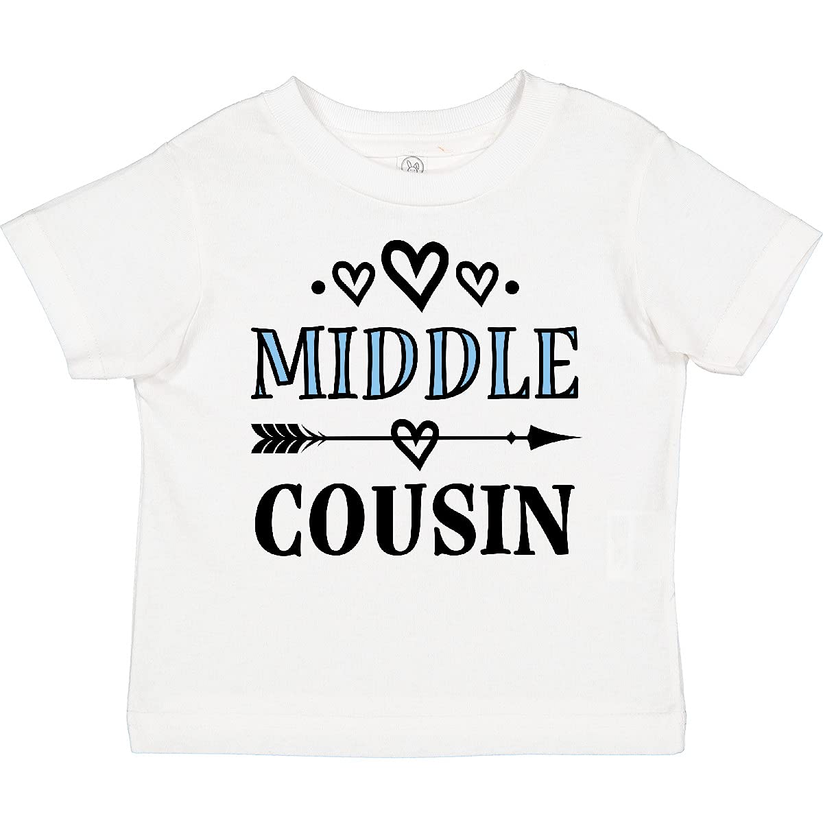 Inktastic Middle Cousin Funny Toddler T-Shirt - Cute Sibling Matching Outfit for Family Photos & Special Occasions