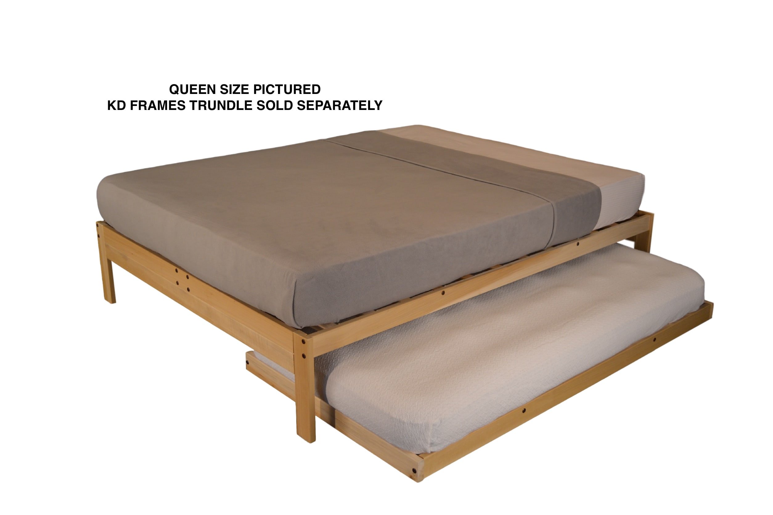 KD Frames Nomad Platform Bed - Twin Size Solid Wood Bed Frame - Unfinished Minimalist Swedish Design - Easy Assembly, No Box Spring Needed - Natural Wood Bed for Modern Bedroom, Guest Room, Dorm or Apartment