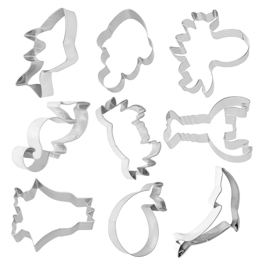 VALICLUD 9-Piece Sea Animal Cookie Cutter Set - Stainless Steel Baking Molds for Cookies, Biscuits, Cakes - Perfect for DIY Baking, Kids Parties, Christmas, Halloween & Holiday Treats