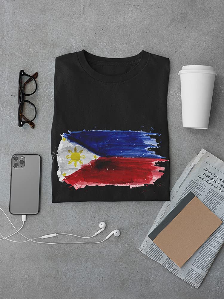 Philippines Themed Brush Painting T-Shirt for Men - Casual Wear, Street Style & Graphic Tee Fashion