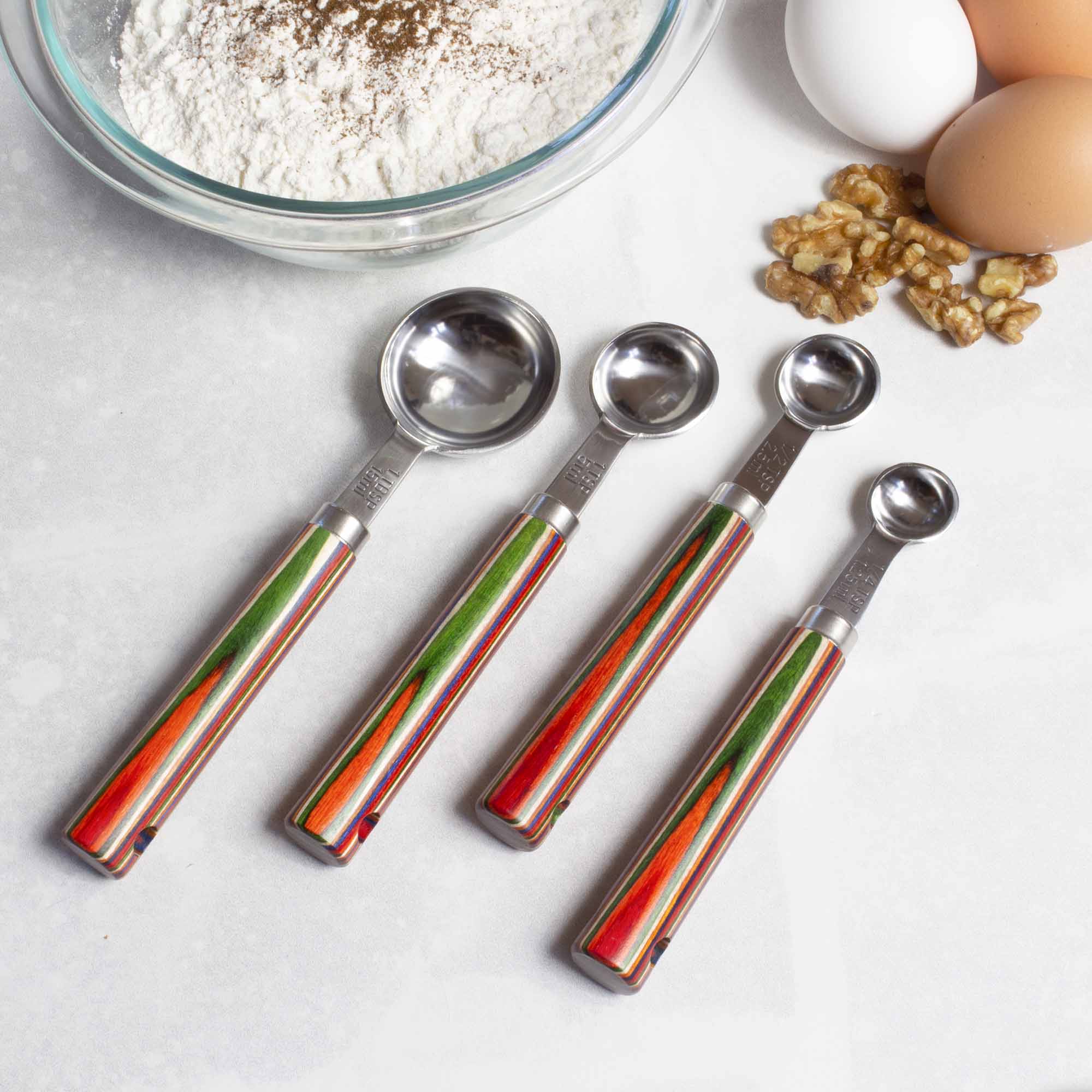 Baltique® Marrakesh Collection 4-Piece Measuring Spoon Set - Stainless Steel Kitchen Measuring Spoons for Baking, Cooking & Coffee - Perfect Gift for Home Chefs