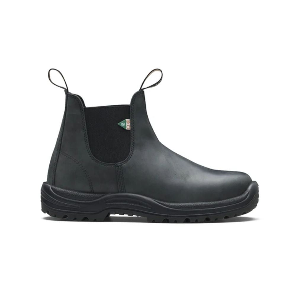 Blundstone 181 Waxy Rustic Black Unisex Steel Toe Work Boots - Slip Resistant Safety Shoes for Construction, Warehouse & Outdoor Work