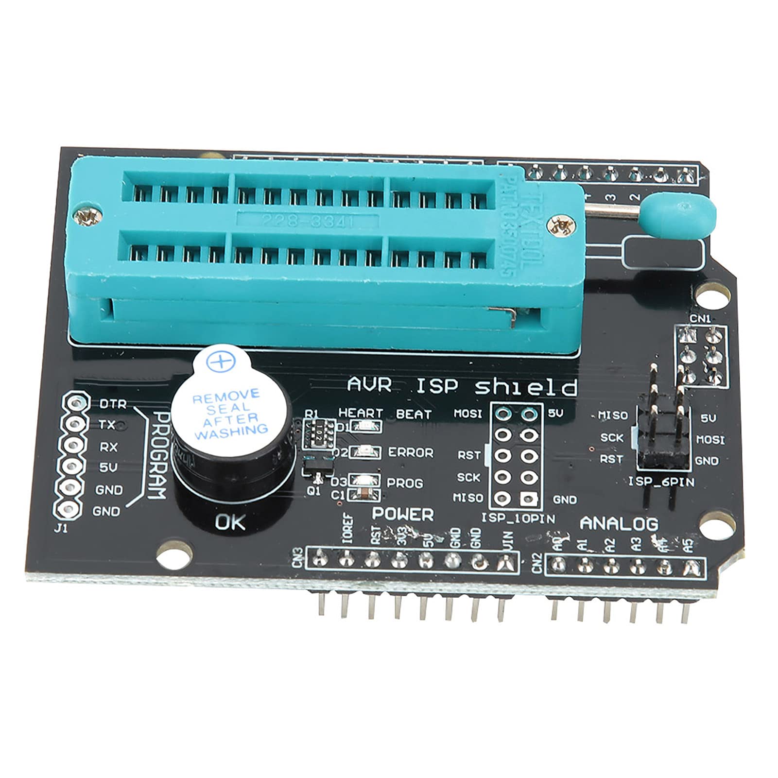 AVR ISP Programmer Expansion Board - Burn Bootloader Module with On-Board Buzzer & LED Indicators for Arduino Projects | DIY Electronics & Microcontroller Programming Tool