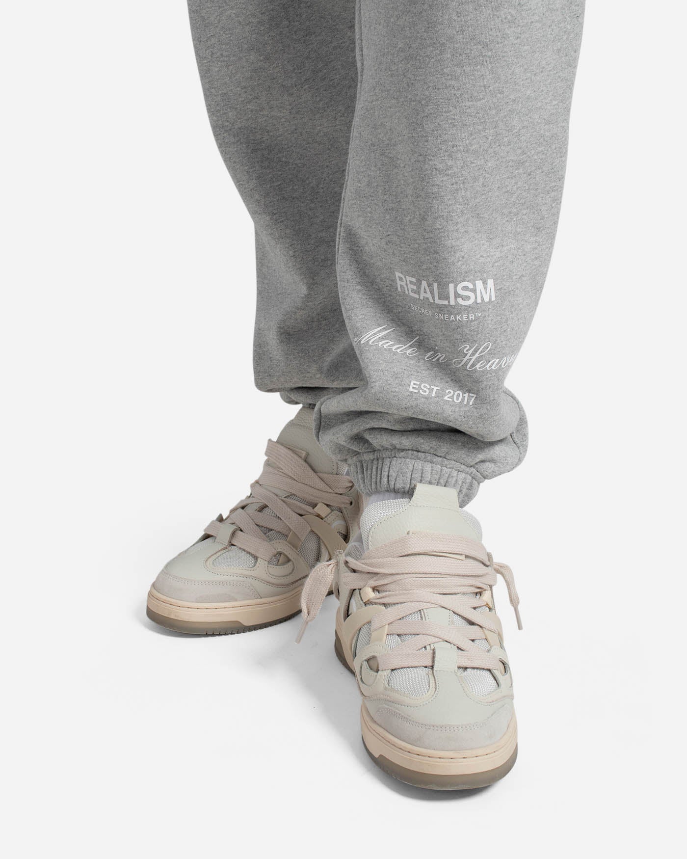 Premium SSS Realism Radiant Sweatpants - Grey Marle Color | Soft & Comfortable Joggers for Men & Women | Perfect for Gym, Lounge & Casual Wear