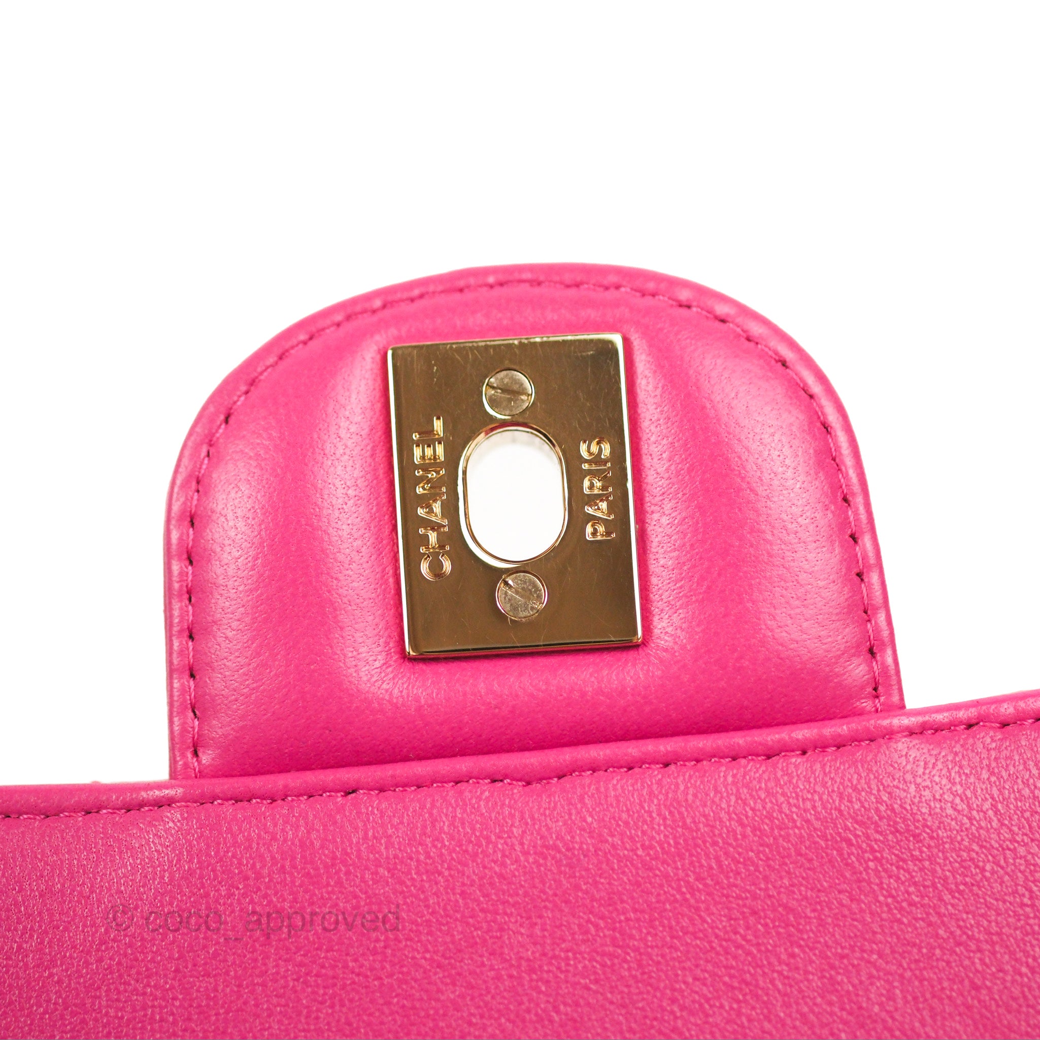 Chanel Chevron Mini Square Flap Bag in Pink Lambskin with Gold Hardware - Perfect for Evening Parties & Luxury Fashion Accessories