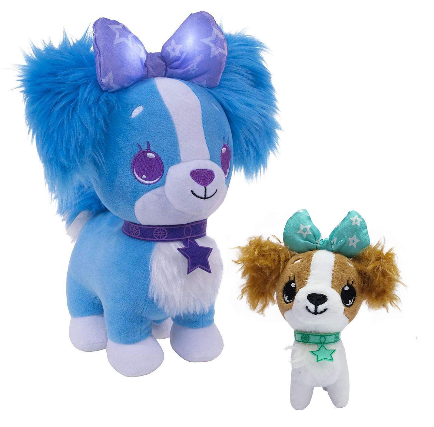 LED Stuffed Animals - Blue & Brown Cavalier Puppy for Pet Lovers | Cute Night Light