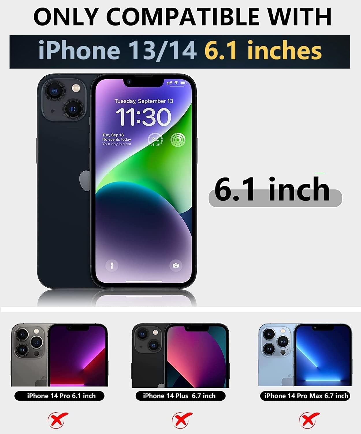 Crystal Clear Slim Fit 360° Full Body iPhone 14/13 Case with Built-in Screen Protector | Shockproof Transparent Silicone Gel Phone Cover for iPhone 14/13 (6.1 inch) | Perfect for Everyday Protection & Showcasing Your Phone Design