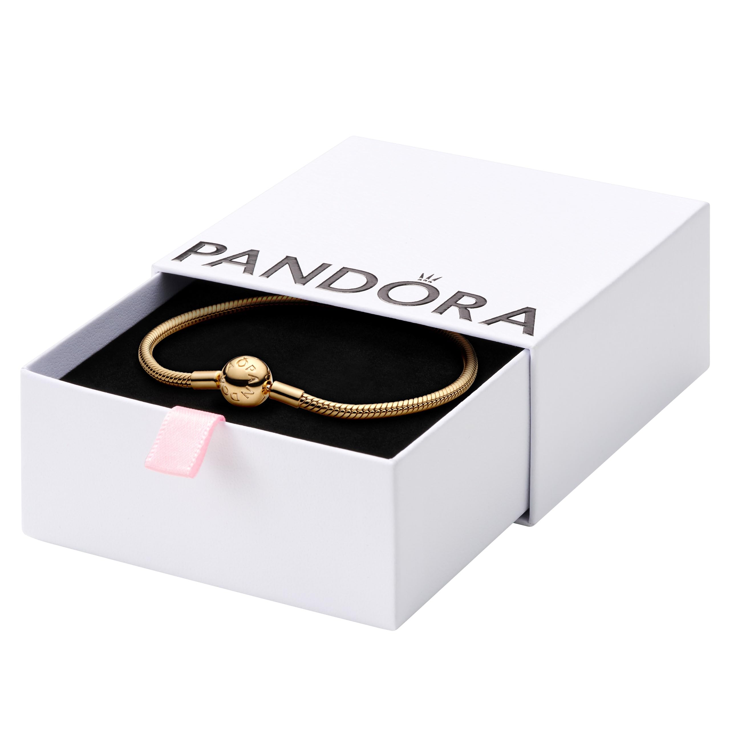 PANDORA Moments Snake Chain Bracelet for Women - Adjustable Silver Charm Bracelet with Gift Box - Perfect for Birthdays, Anniversaries & Everyday Wear