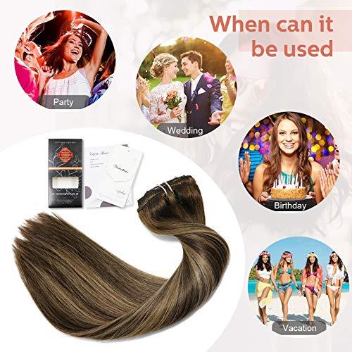 Premium 9A Brazilian Clip-In Human Hair Extensions - 7pcs Double Weft for Instant Volume & Length | Perfect for Weddings, Parties & Everyday Styling