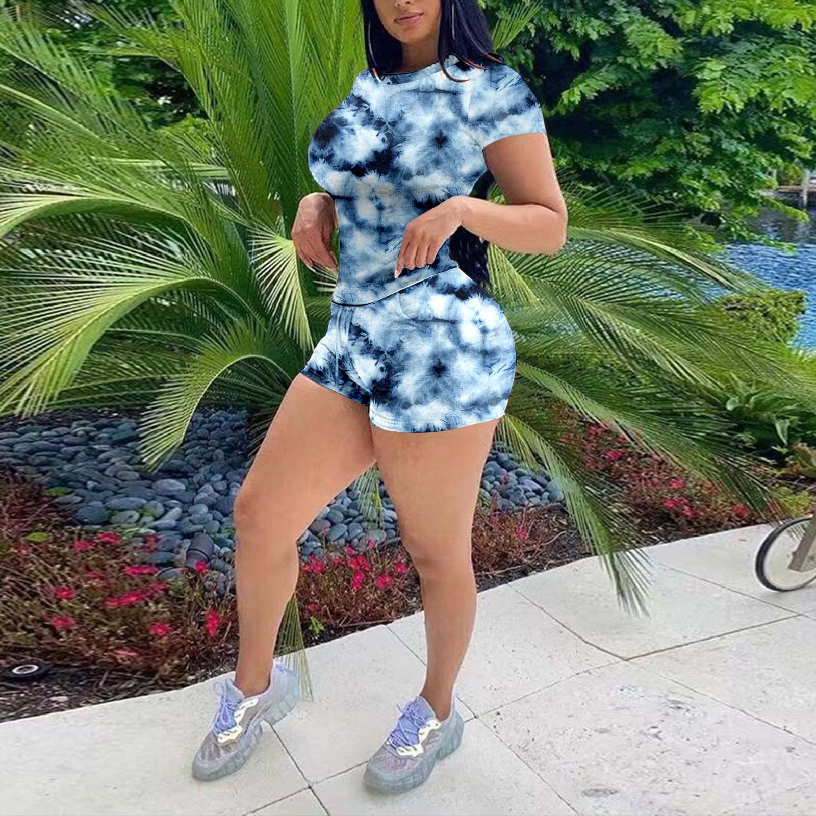 Women's 2-Piece Spring Outfit Set - Sleeveless Shirt & Biker Shorts with Pockets | Trendy Summer Fashion 2023 | Perfect for Gym, Yoga, Running & Casual Wear