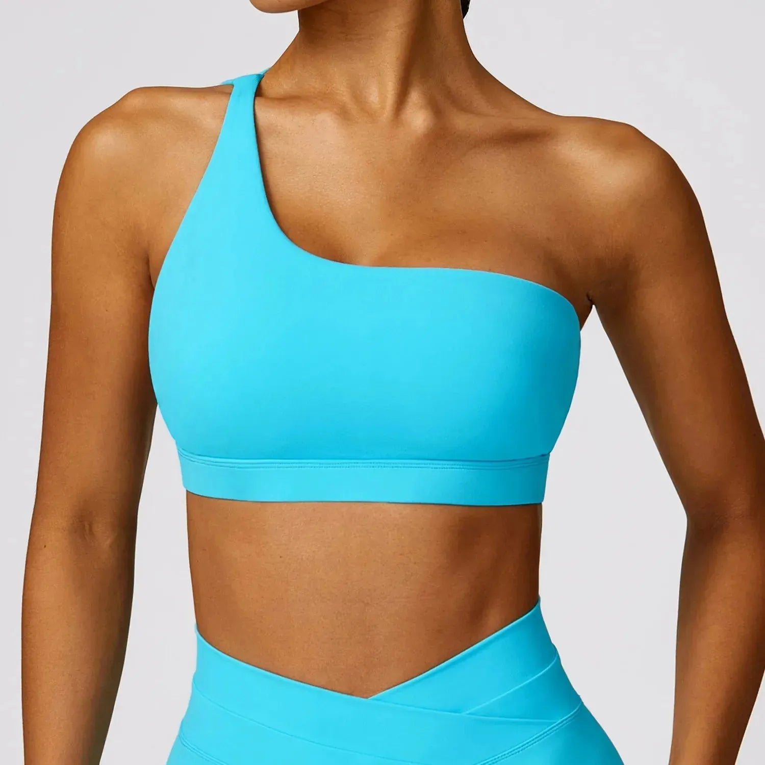 High Support One Shoulder Sports Bra for Women - Breathable Gym Bra with Shockproof Design, Backless Yoga Top for Fitness, Running & Workout - Perfect for Yoga, Pilates & High-Intensity Training