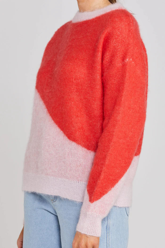 Pink Split Pinky Tomato Wool Jumper for Women - Cozy Winter Sweater for Casual Outfits & Cold Weather Fashion
