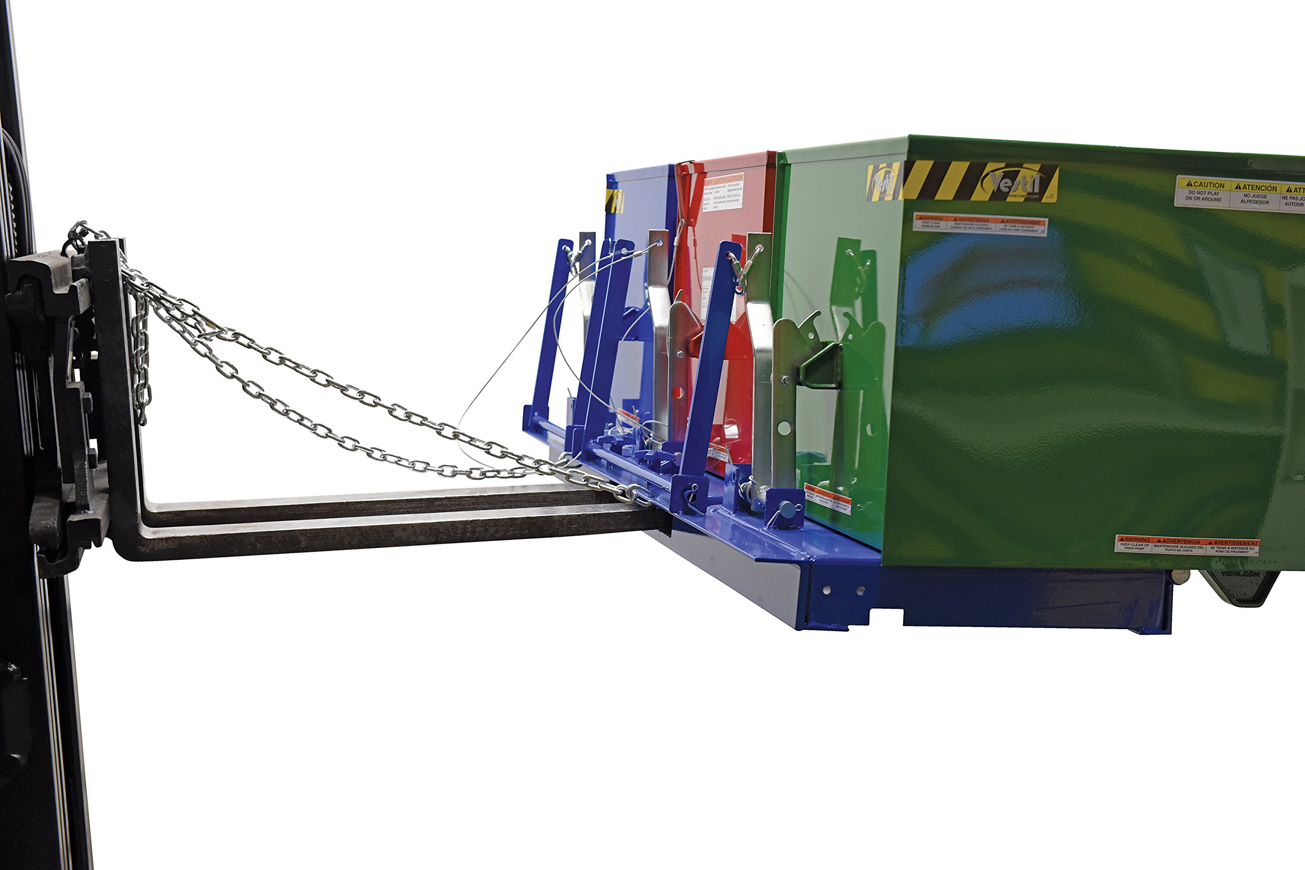 Vestil ENVIR-BIN Heavy-Duty Steel Triple Bin Recycling Hopper - 2000 Lb Capacity for Office, Warehouse & Industrial Waste Sorting | Durable Commercial Recycling Station
