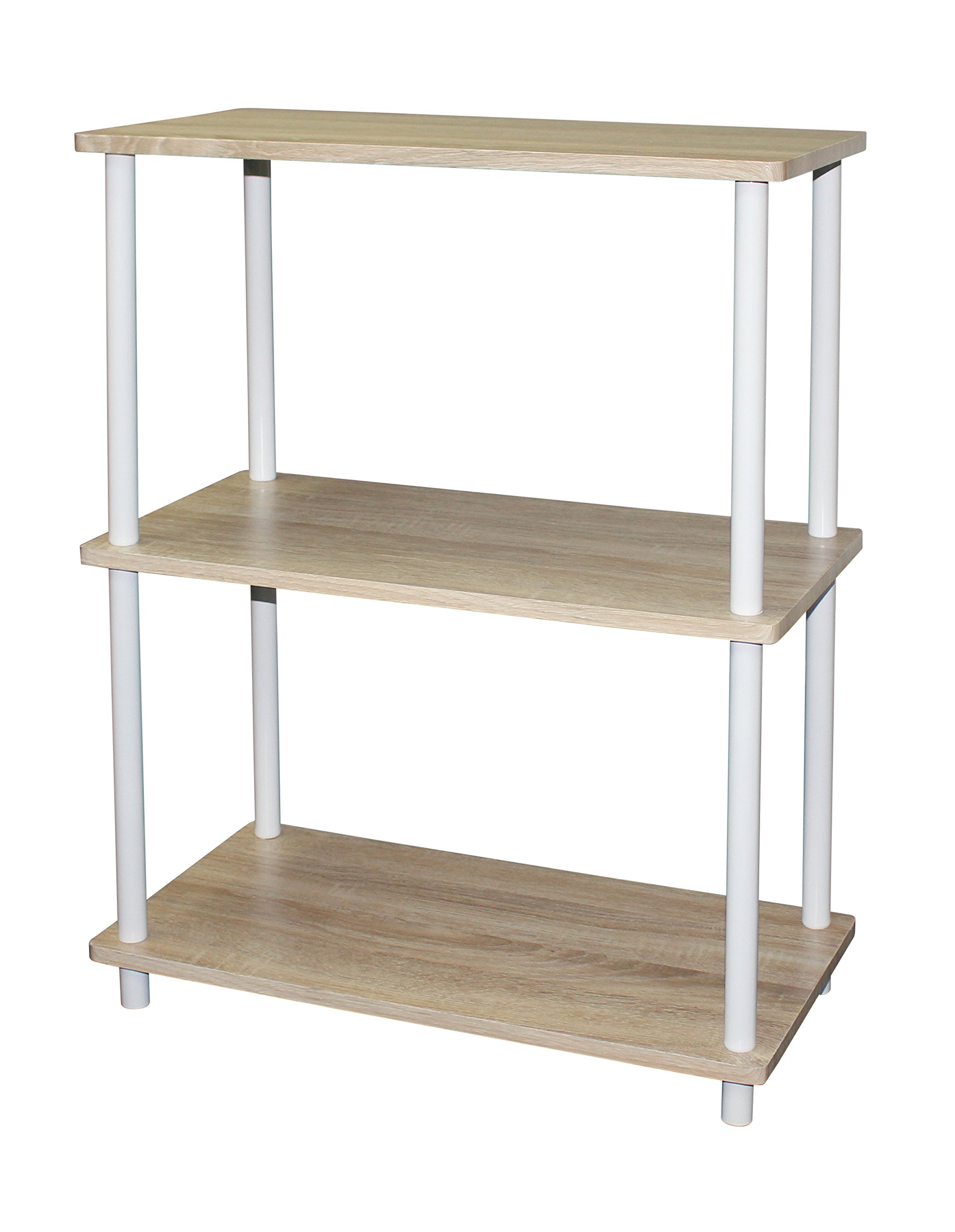 3-Tier White Pine Wood Standing Shelf Unit - Sturdy Storage Organizer for Living Room, Bedroom, Office | Space-Saving Home Decor & Book Display Shelf | Perfect for Small Spaces, Apartment Decor, and Stylish Book Storage | Ideal for Organizing Books, Plants, and Decorative Items in Compact Living Areas