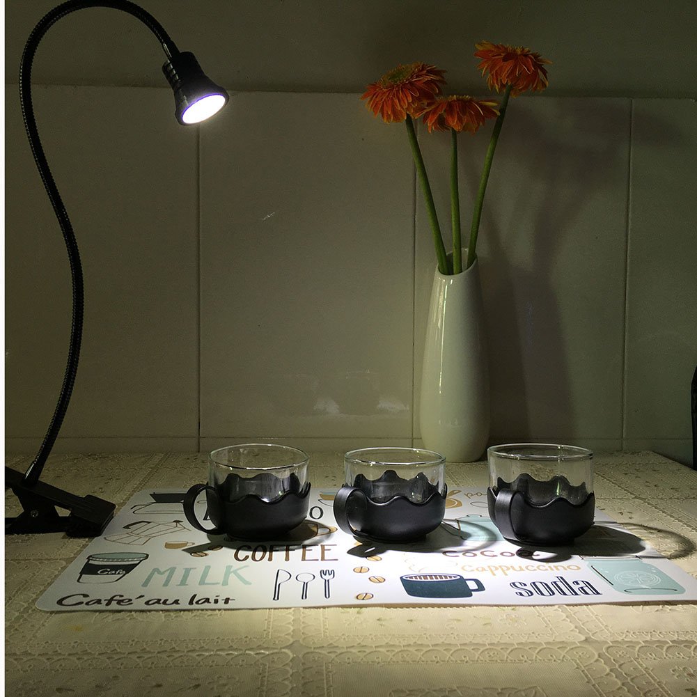 Eye-Care LED Desk Lamp with Adjustable Gooseneck - 5W Cold Light Reading Light with US Plug & 62