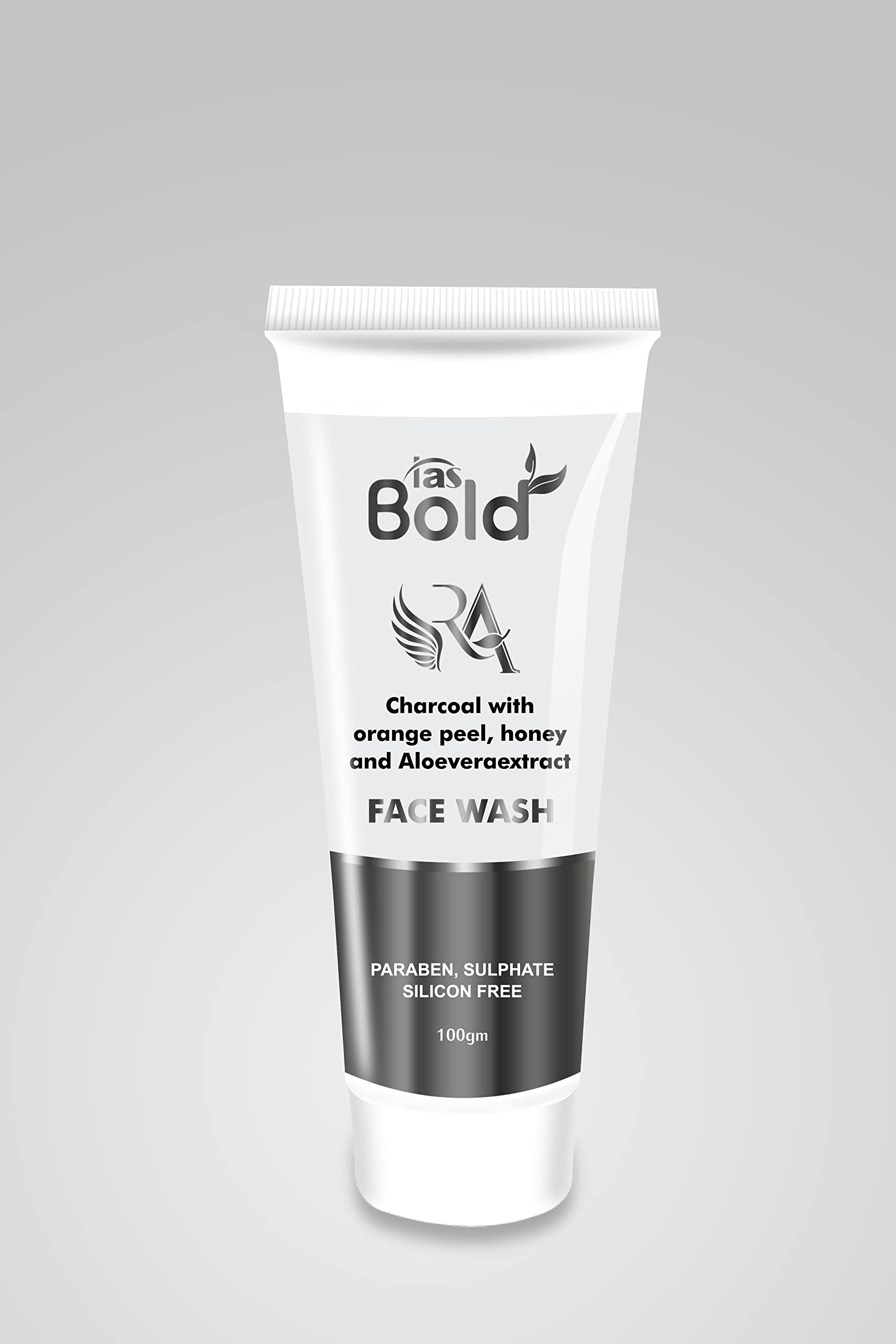 Rasbold Detoxifying Charcoal & Tea Tree Oil Face Wash with Orange Peel & Aloe Vera - Deep Pore Cleanser for Acne, Blackheads & Oily Skin | Hydrating & Refreshing Facial Cleanser for All Skin Types | 100g | Perfect for Daily Skincare Routine & Travel