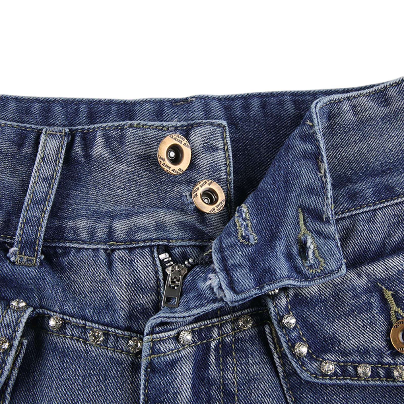 Caziffer Women's Y2K Mini Denim Skirt - Low Waist Bodycon Short Pencil Jeans Skirt with Pockets | 90s Retro Streetwear Fashion | Perfect for Parties, Concerts & Casual Outfits