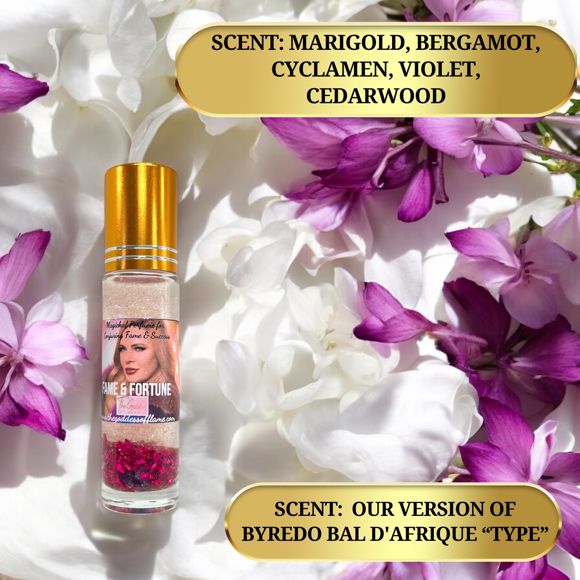 Fame & Fortune Roll On Pheromone Perfume Oil for Women - Essential Oil Infused for Abundance, Success & Rituals | TSA Ready for Travel | Perfect for Wiccan, Hoodoo, Pagan & Magick Practices | Use for Daily Confidence Boost, Spiritual Work & Special Occasions