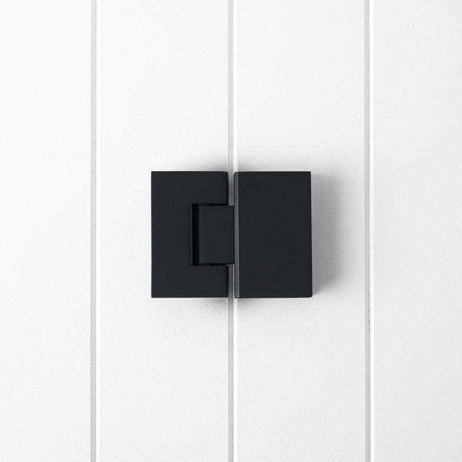 Glass to Glass Shower Hinge in Matte Black - Heavy Duty Bathroom Hardware for Frameless Shower Doors - Perfect for Modern Home & Spa Renovations