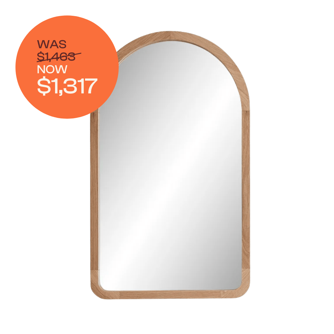 Alura Arch Mirror 600 - Tasmanian Oak Full Length Floor Mirror - Elegant Home Decor for Bedroom, Living Room & Entryway