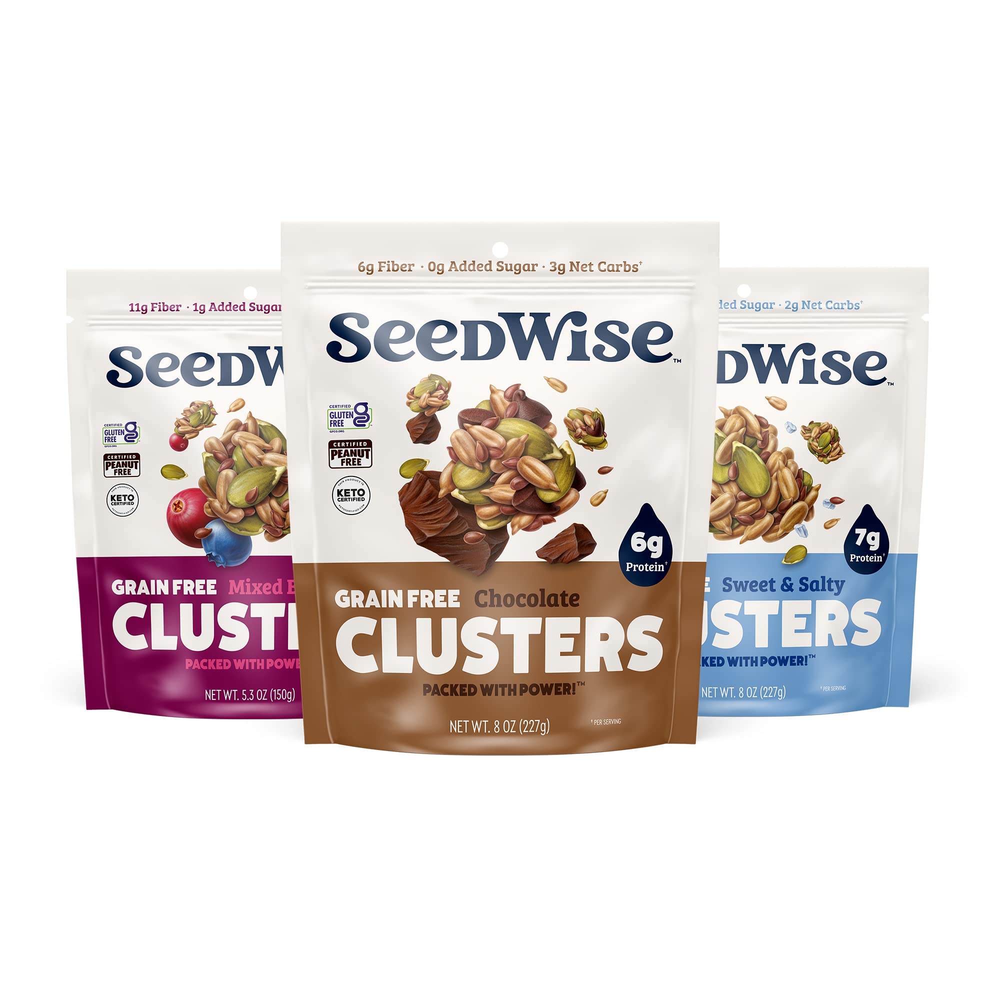 Ozery Bakery Super Seed Crunch Clusters - Sweet & Salty Vegan Keto Snack, Plant-Based Protein, Non-GMO, Gluten-Free, 5.3oz (Pack of 3) - Perfect for Healthy On-the-Go Snacking, Workouts & Road Trips