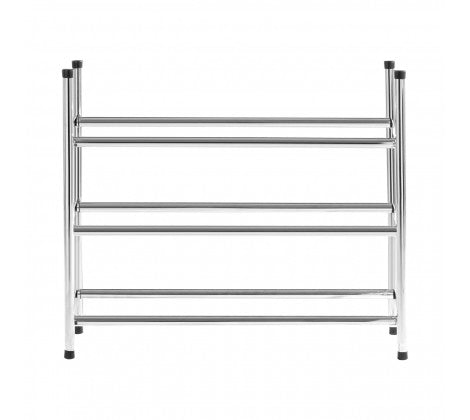 3-Tier Extendable Chrome Shoe Rack - Space Saving Organizer for Entryway, Closet & Bedroom Storage