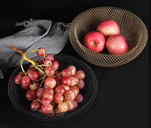 Golden Acrylic Fruit Basket with Banana Hanger - Kitchen Countertop Organizer for Fruits & Vegetables Storage | Perfect for Pantry, Dining Table, and Countertop Display